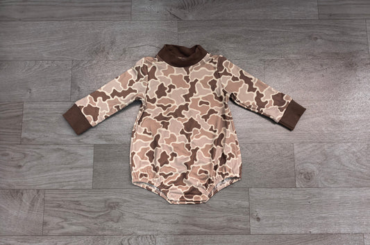Pre order long sleeve camo romper