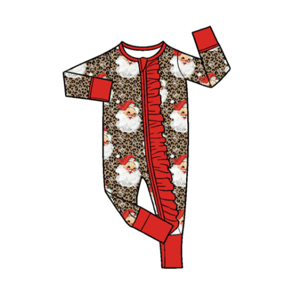 Pre order leopard santa sibling pajamas