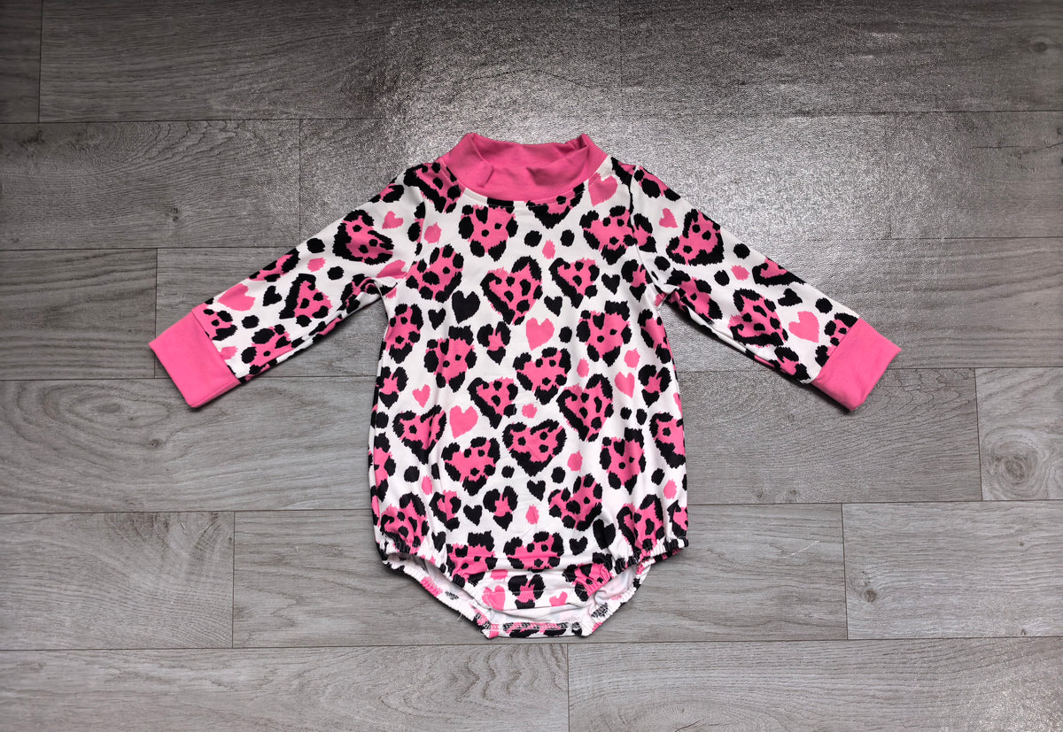 Pre order pink heart mock up romper