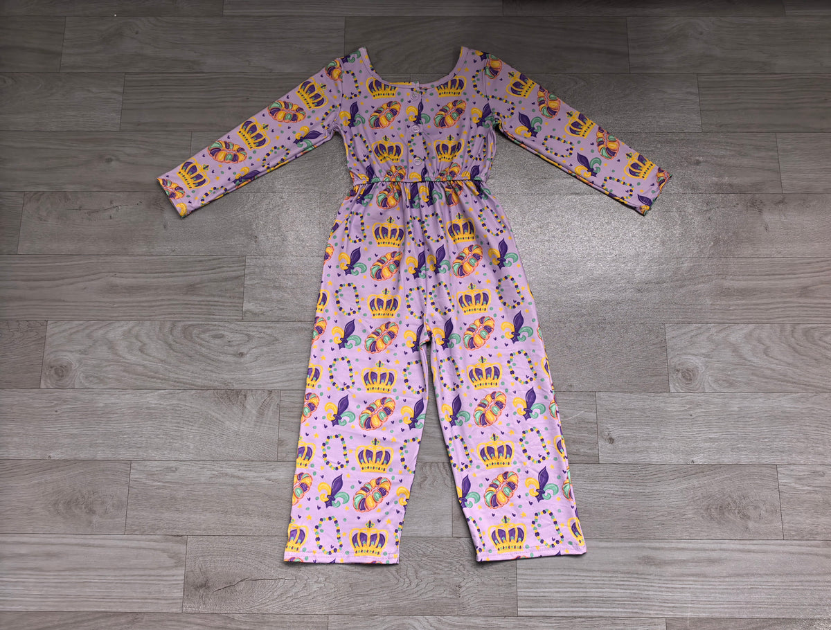Pre order girls mardi gras purple green yellow jumpsuit