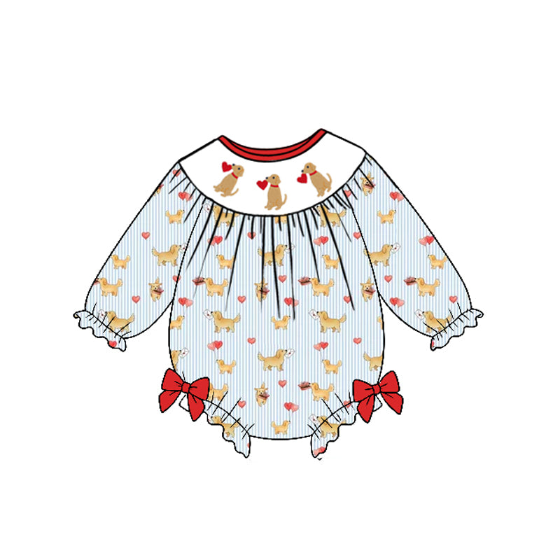 Pre order sweet heart dog valentine sibling girls clothing