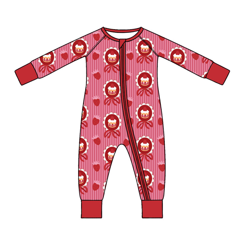 Pre order strawberry cake valentine's day sibling girl clothing