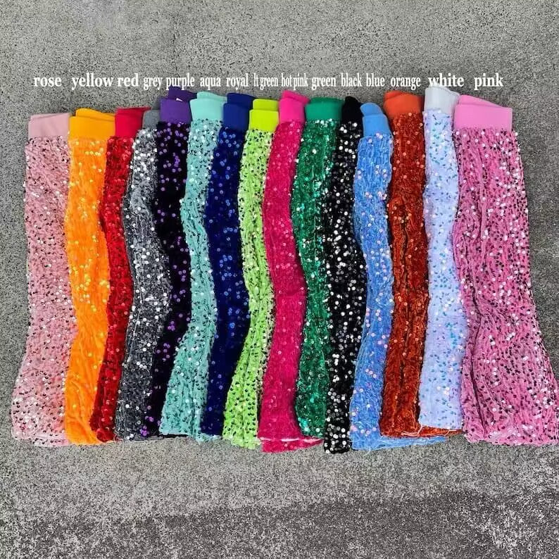 Match Baby Girls Colorful Sequin Bell Bottom Pants 2 D 6.25