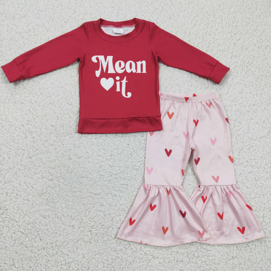 red sweater top heart mean it girl valentine clothing