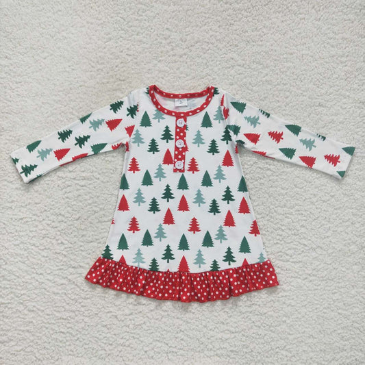 GLD0404 Christmas tree polka dot red lace white long-sleeved jumpsuit