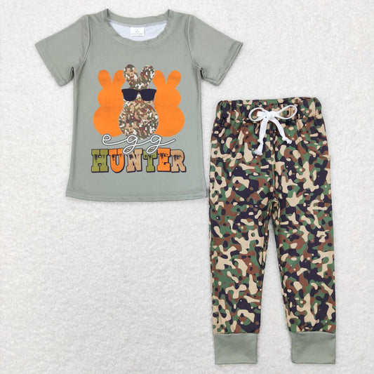 BSPO0220 hunter rabbit camouflage army green short-sleeved trousers suit