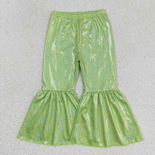P0189 Green satin bronzing trousers