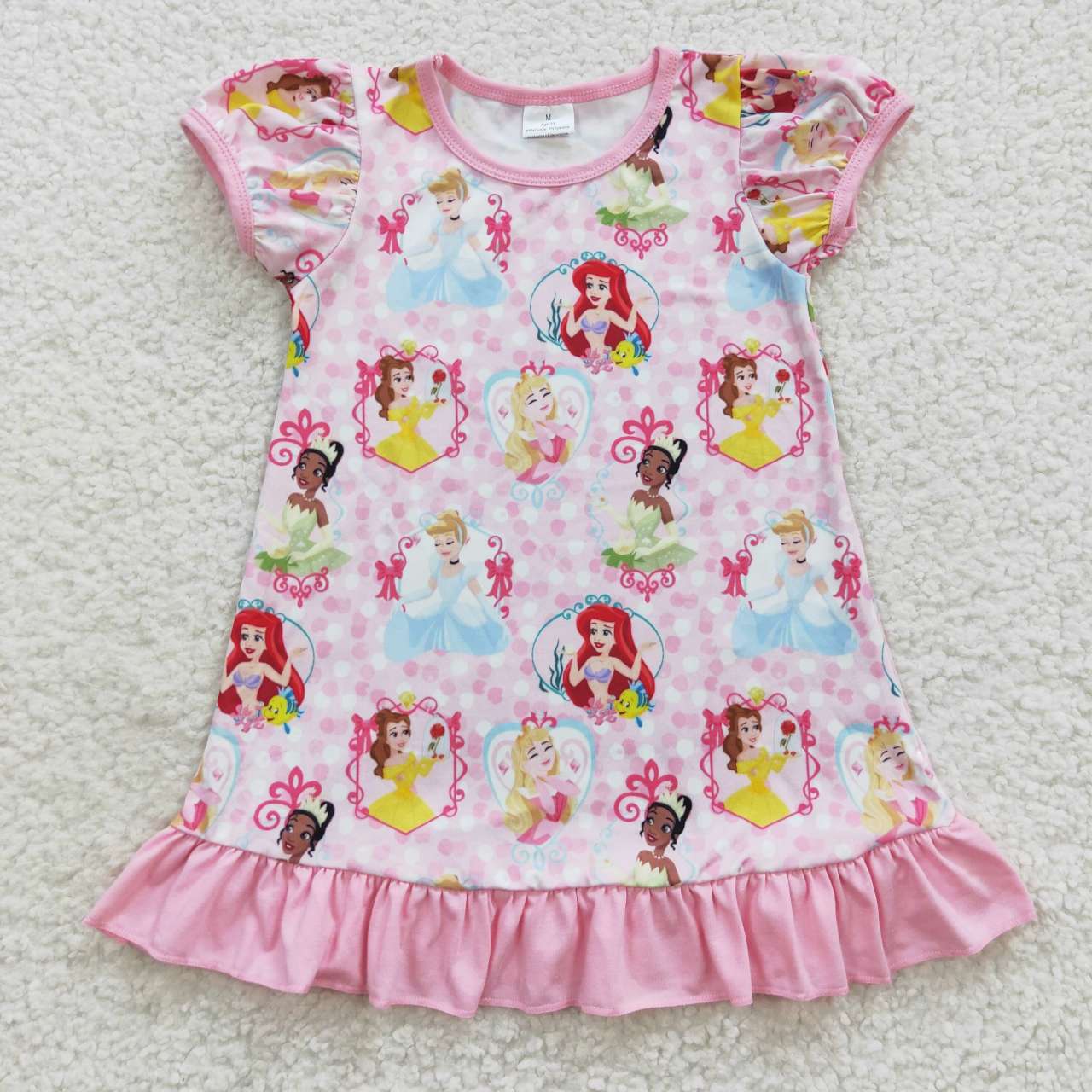 GSD0426 baby girl Pink Lace Balloon Sleeve Dress