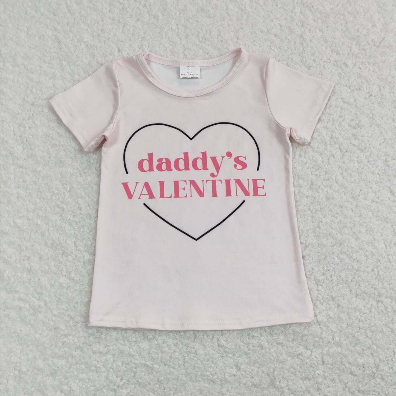GT0452 daddy's valentine pink short sleeve top