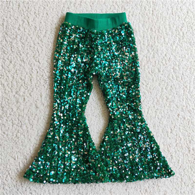 Match Baby Girls Colorful Sequin Bell Bottom Pants 1