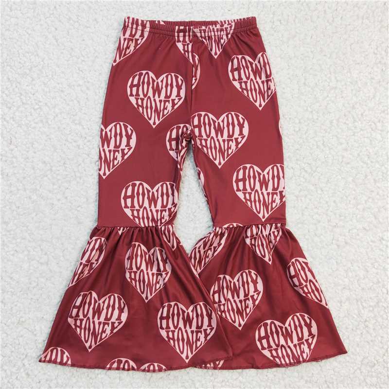 Match Baby Girls Kids Western Floral Bell Bottom Pants   D 4.9