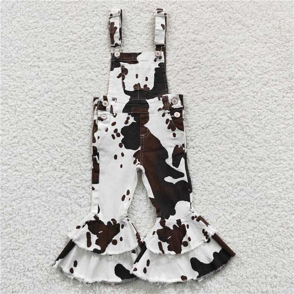Match Baby Girls Cow print double jeans Overalls D 3.15