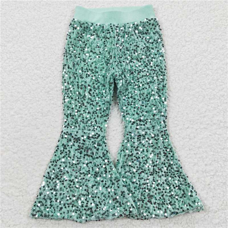 Match Baby Girls Colorful Sequin Bell Bottom Pants 2