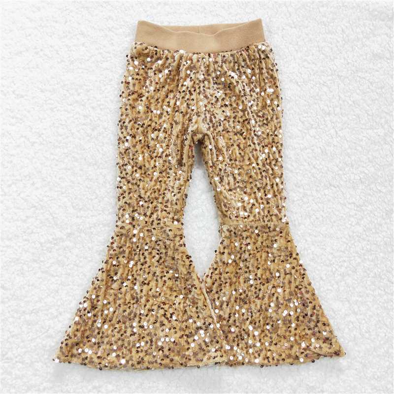 Match Baby Girls Colorful Sequin Bell Bottom Pants 2