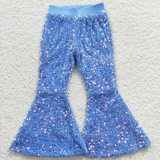 P0111 Sky Blue Sequined Trousers