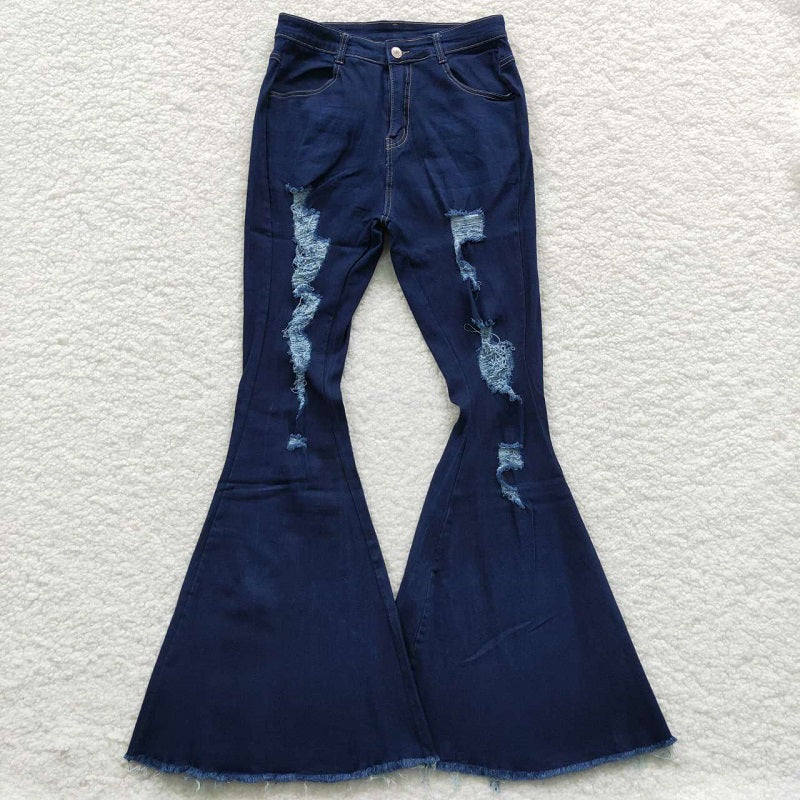 P0118 Adult Blue Ripped Denim Trousers