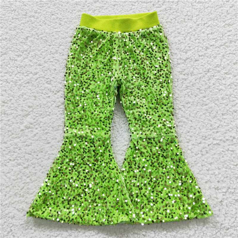 Match Baby Girls Colorful Sequin Bell Bottom Pants 2 D 6.25