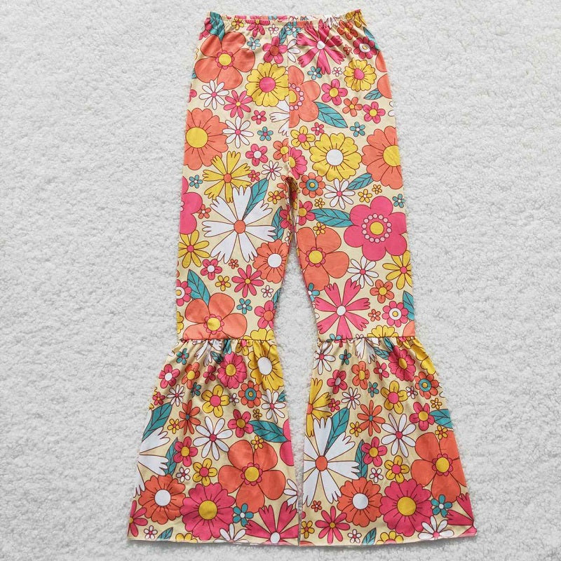 P0172 Adult Floral Yellow Milk Silk Trousers