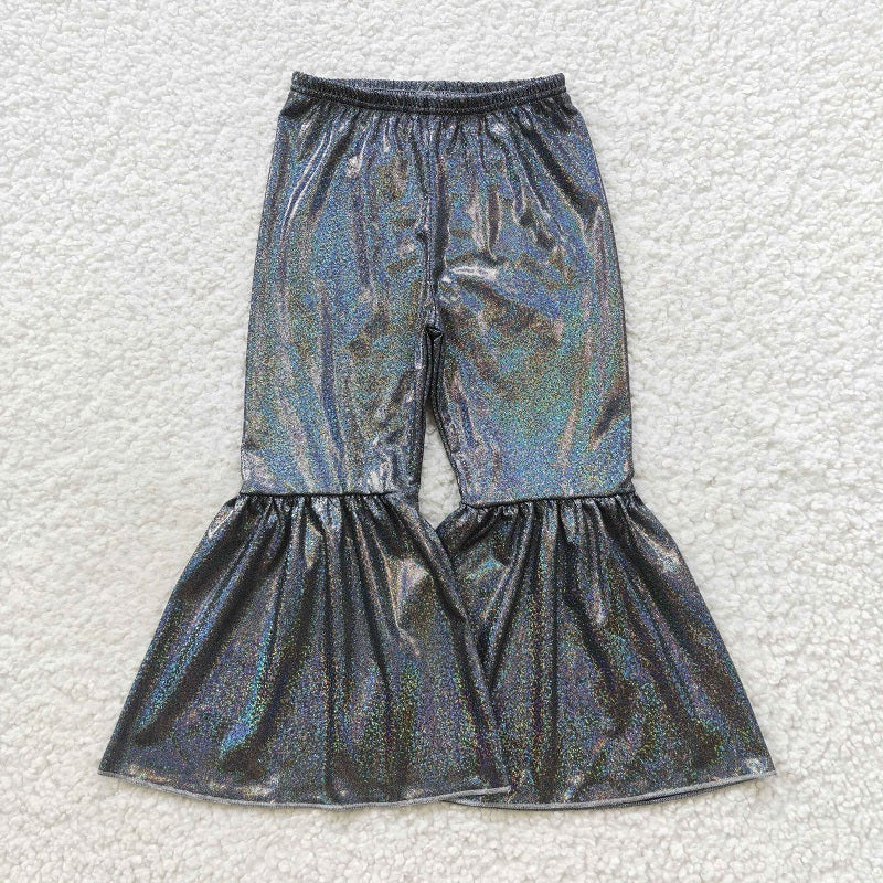 P0195 Black Satin Foil Stamping Trousers