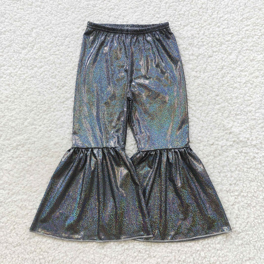 P0195 Black Satin Foil Stamping Trousers