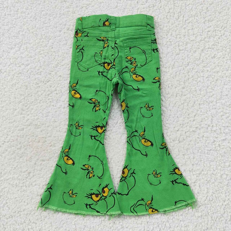 P0230 Cartoon  green kid denim trousers