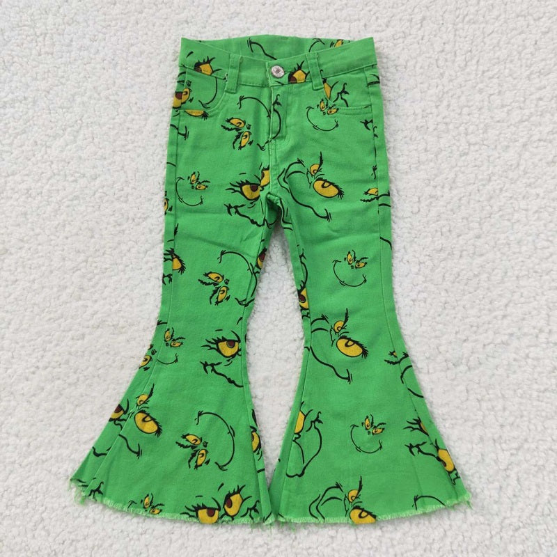 P0230 Cartoon  green kid denim trousers