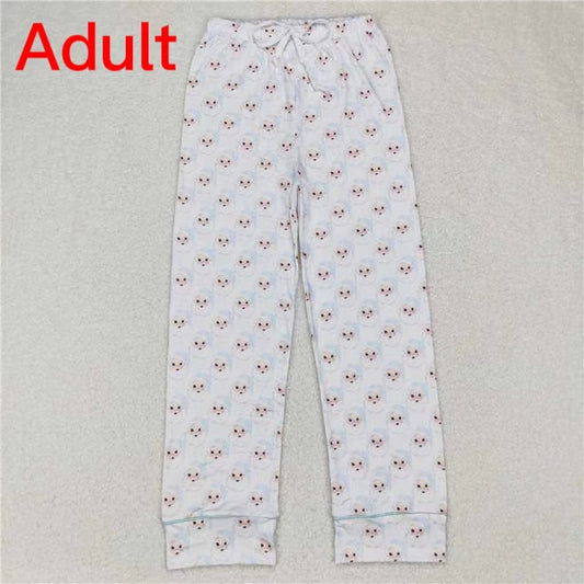 P0268 Adult Santa light blue and white trousers
