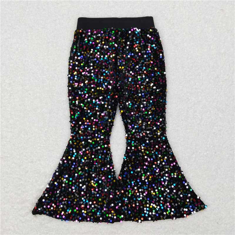 Match Baby Girls Colorful Sequin Bell Bottom Pants 2 D 6.25