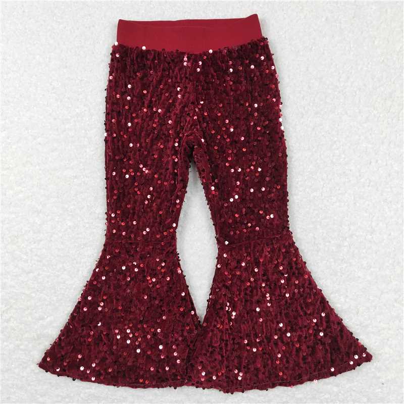 Match Baby Girls Colorful Sequin Bell Bottom Pants 2 D 6.25