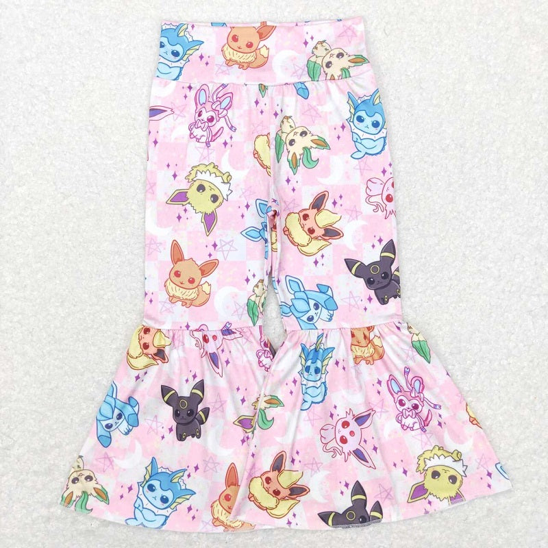 P0384 Cartoon pink and white plaid trousers