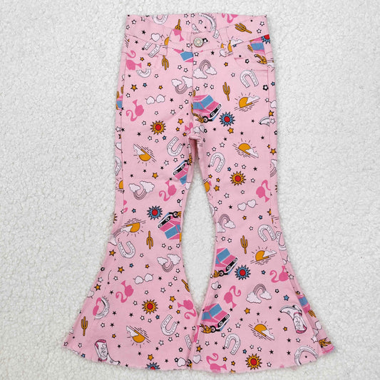P0407 Cactus hat, star glasses, rainbow pink denim pants