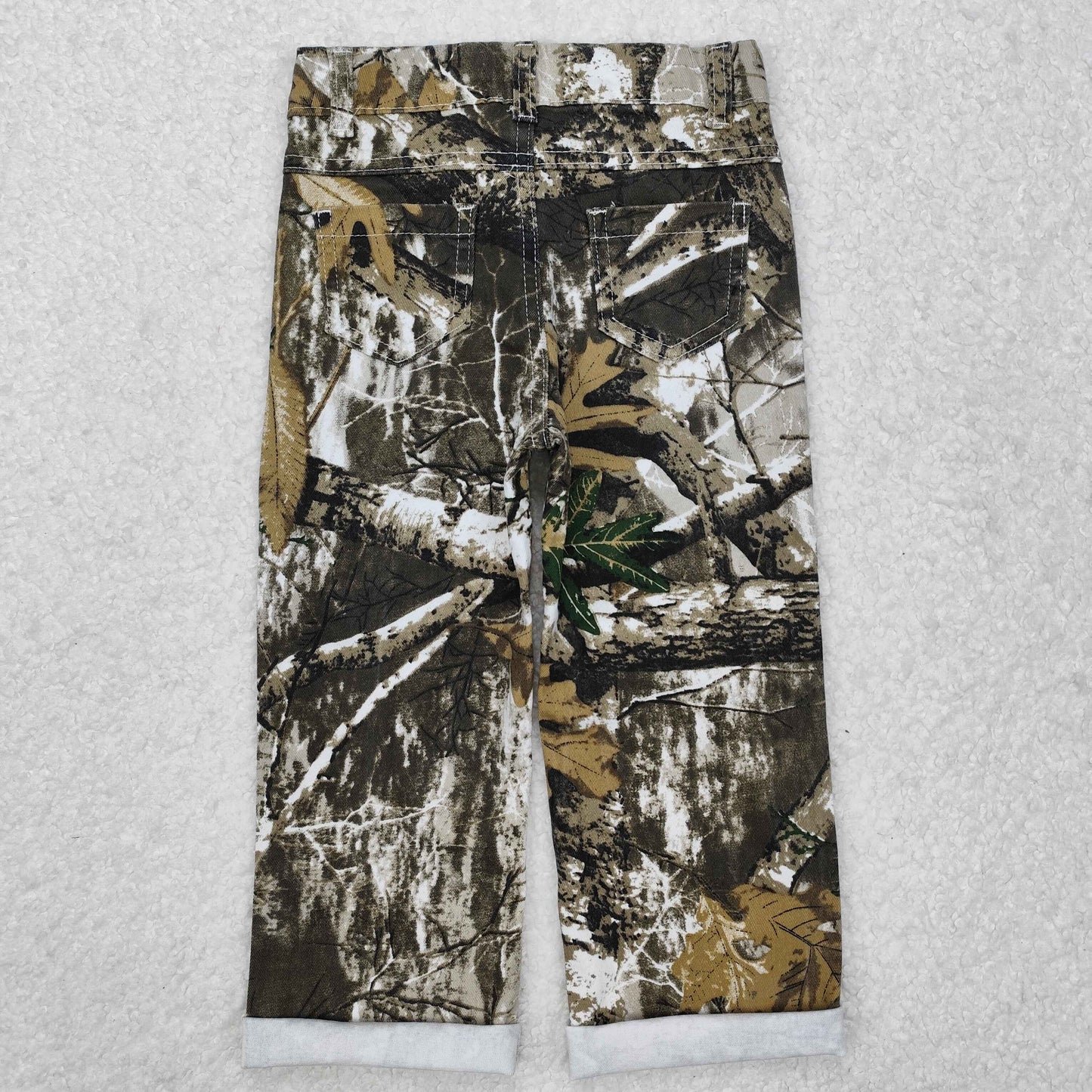 P0410 Baby Boys Camouflage Real Tree Distressed Denim Pants