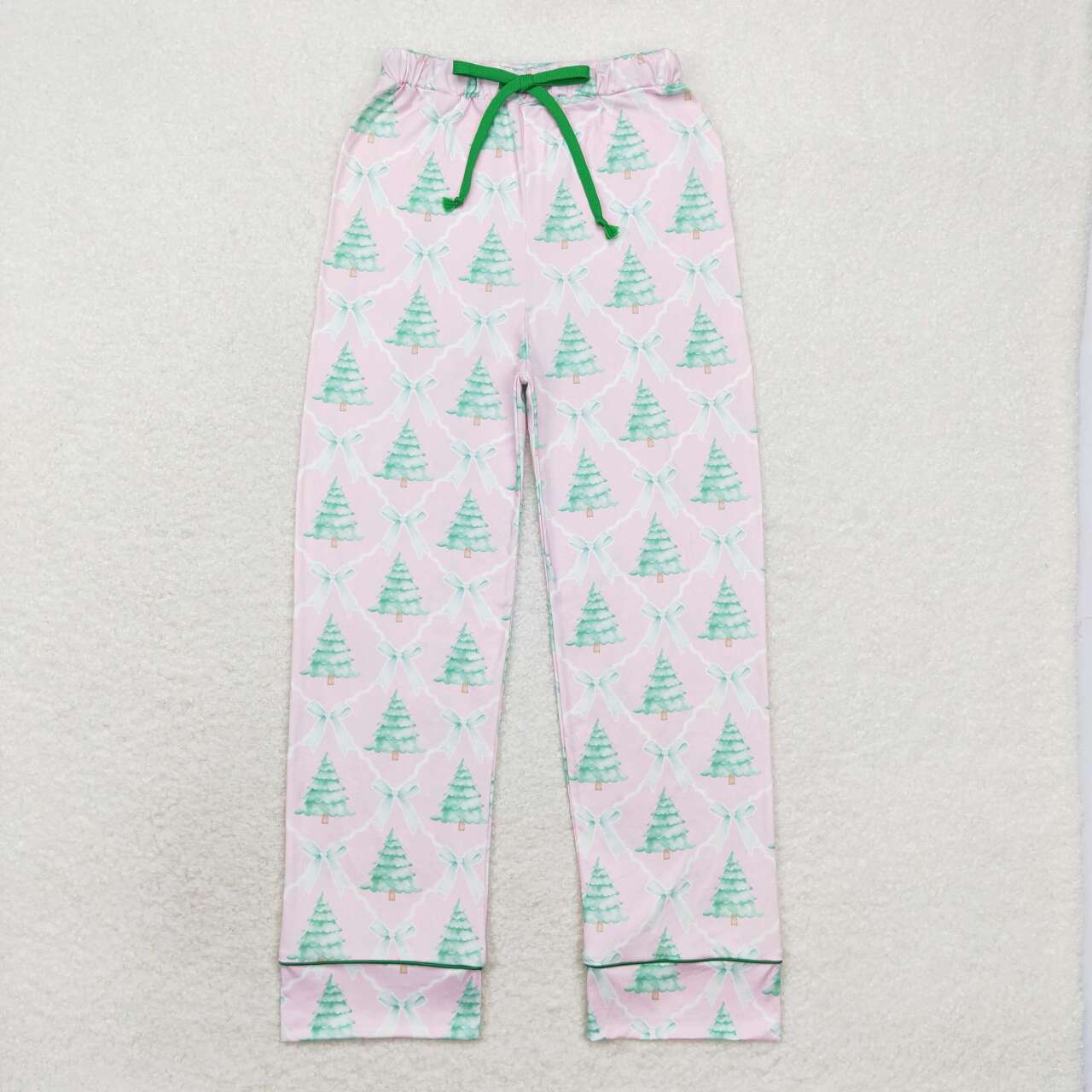 P0491  Adult women's Christmas tree bow pink trousers