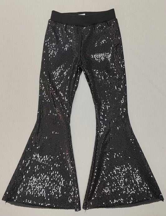 presal P0495 Black sequined mesh trousers