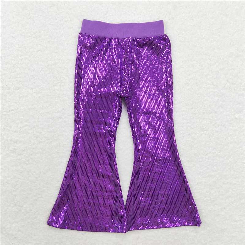 Match Baby Girls Colorful Sequin Sparkle Bell Bottom Pants