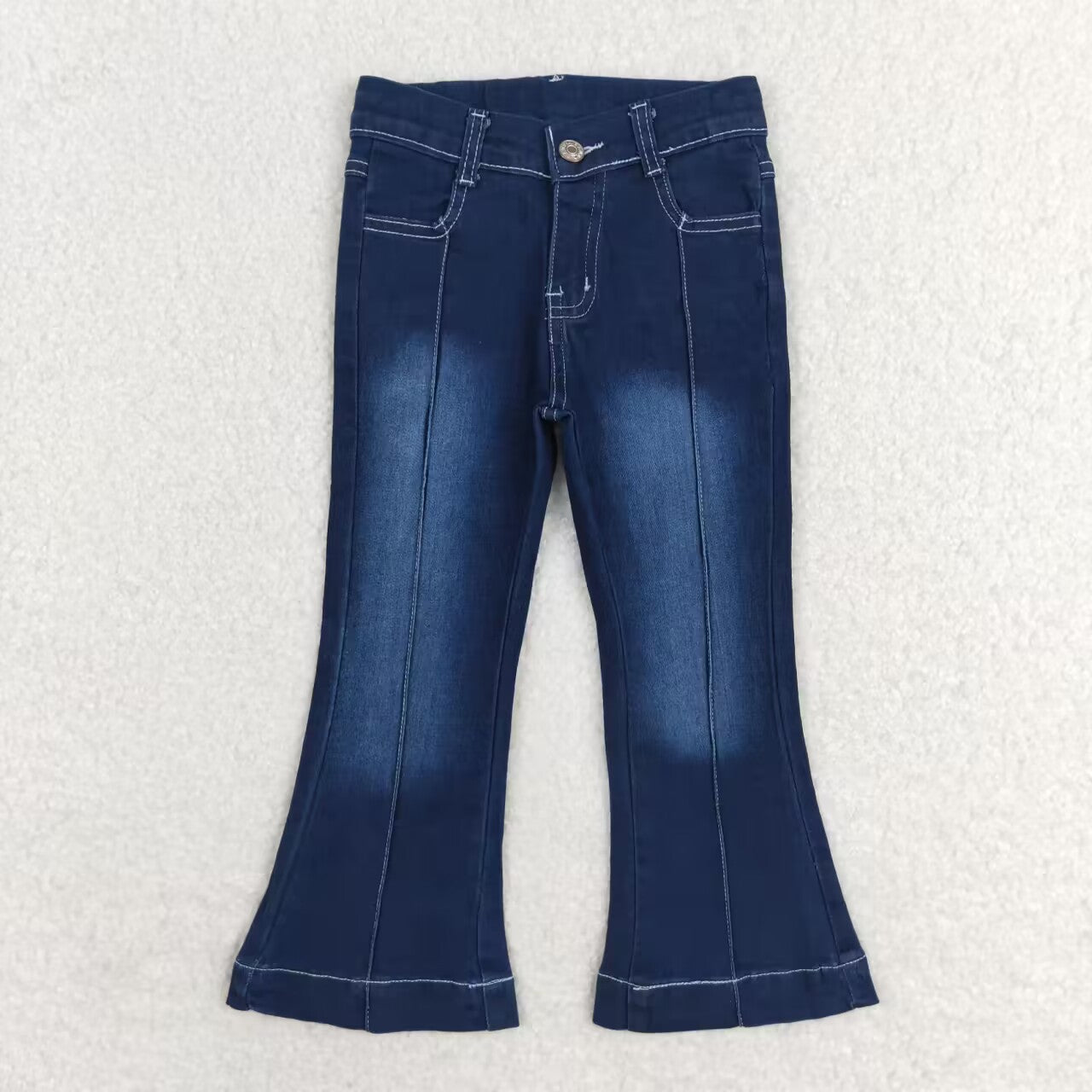 P0508  Bleached blue stripe denim trousers