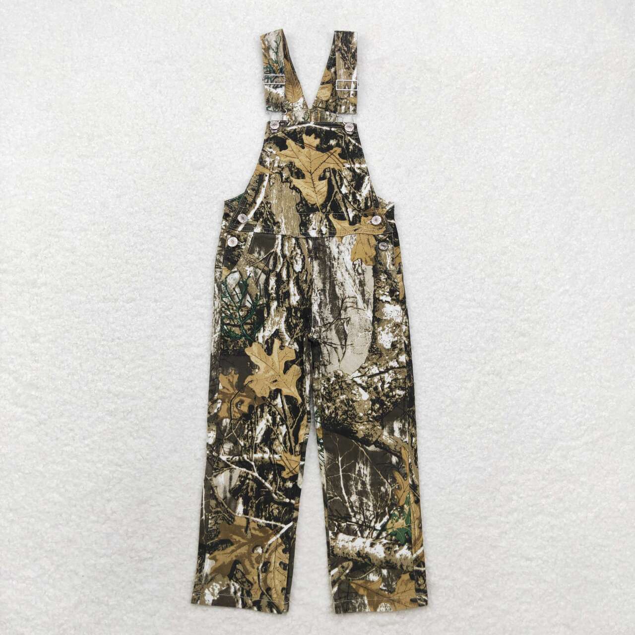P0533 Leaf and branch camouflage denim suspenders pants