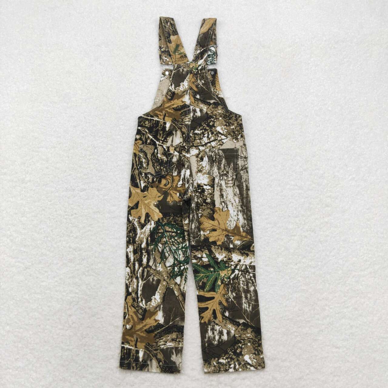 P0533 Leaf and branch camouflage denim suspenders pants