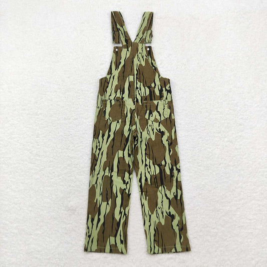 P0534 Army Green Camouflage Denim Overalls