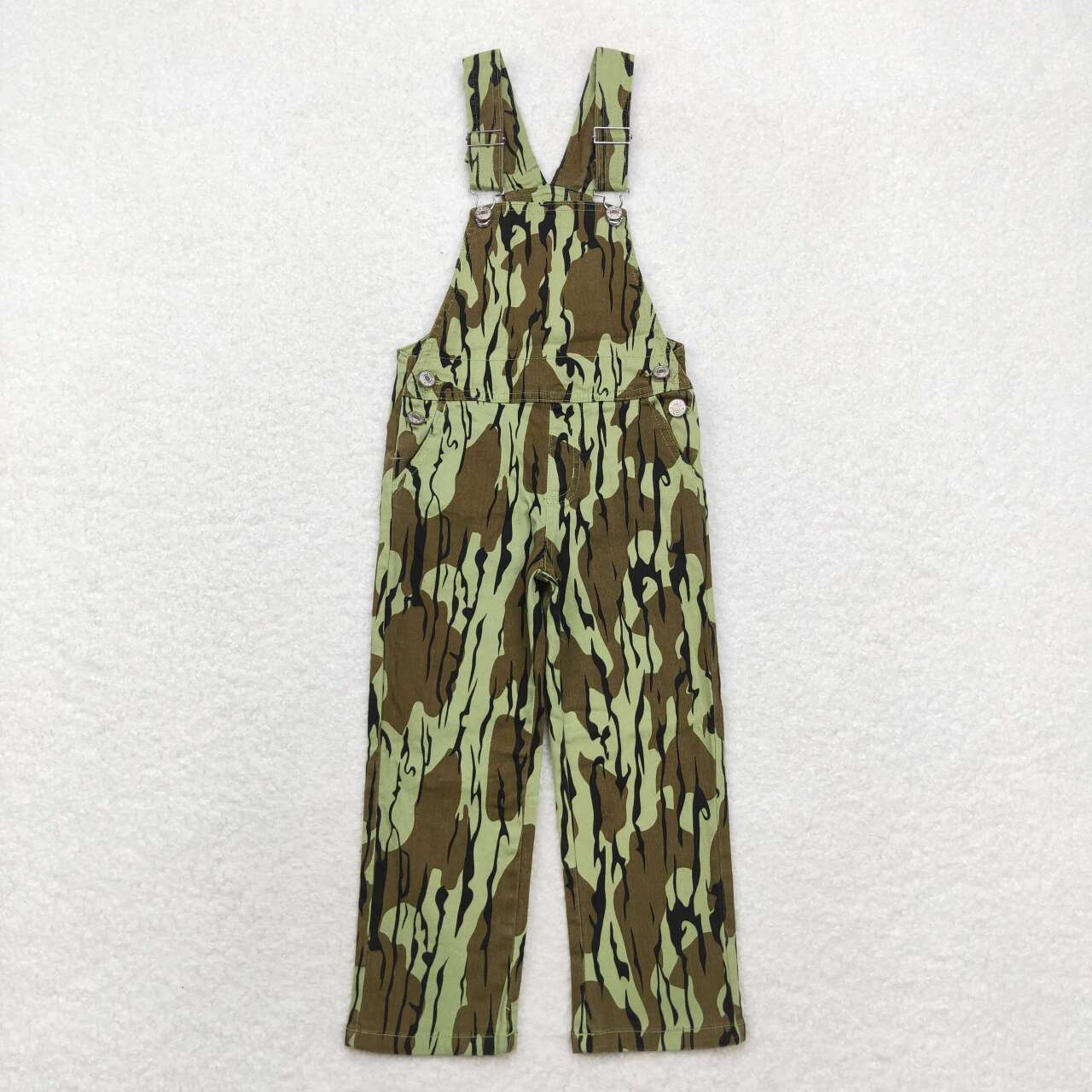 P0534 Army Green Camouflage Denim Overalls