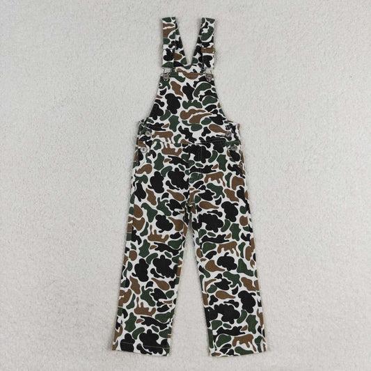 P0535 Brown and green camouflage denim overalls