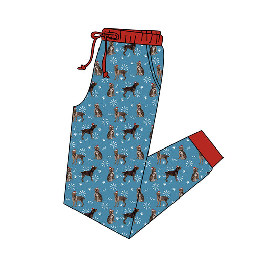 presale P0550 Adult female Christmas hat puppy paw print snowflake red and blue trousers