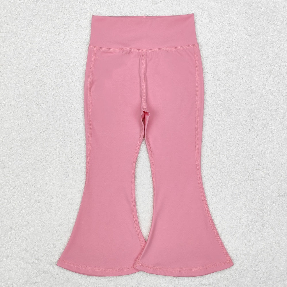 P0573  Baby Girls Dark Pink Yoga Active Wear Bell Bottom
