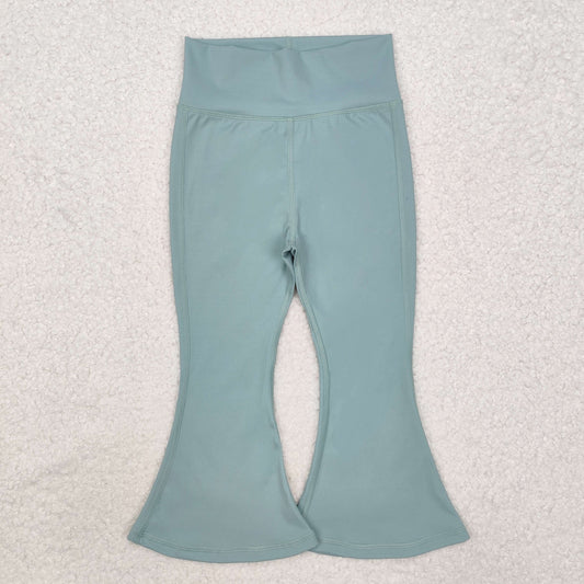 P0575 Baby Girls Green Yoga Active Wear Bell Bottom Pants