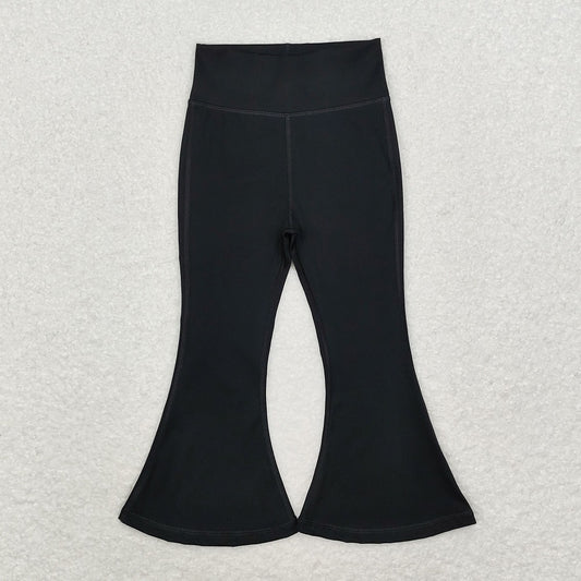 P0578  Baby Girls Black Yoga Active Wear Bell Bottom Pants