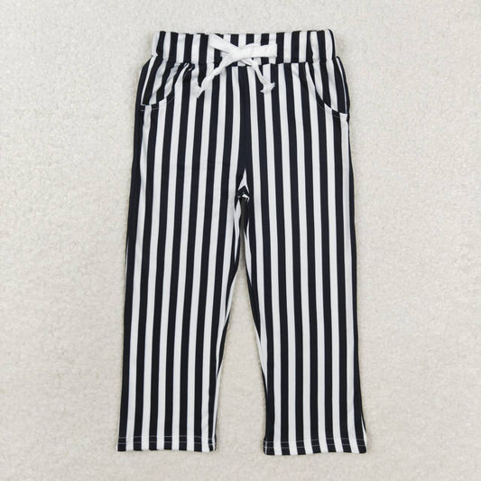 P0588 baby girl clothes black stripe girl long pant