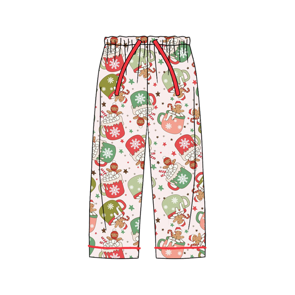 P0601  Adult Women Christmas Gingerbread Man Cup Pants