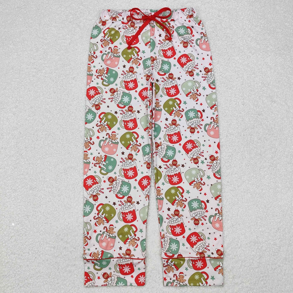 P0601  Adult Women Christmas Gingerbread Man Cup Pants