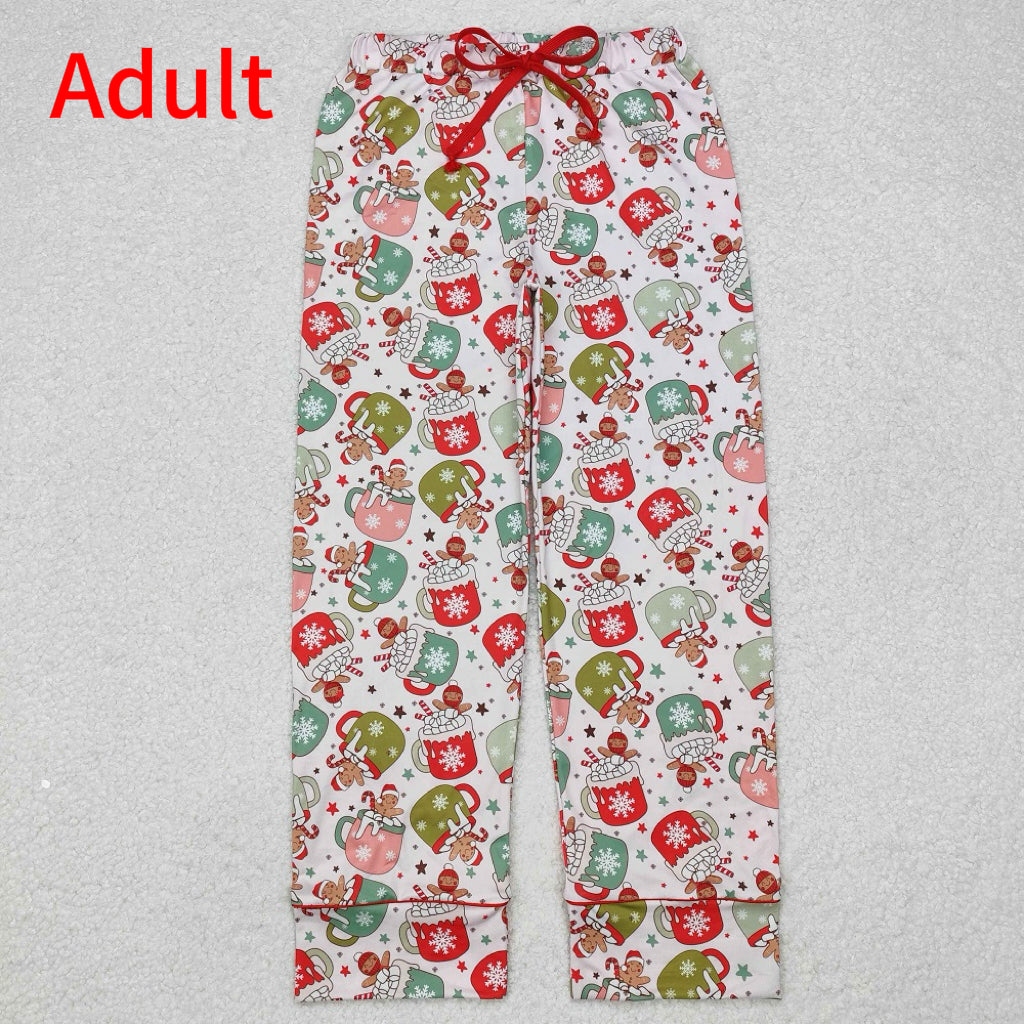 P0601  Adult Women Christmas Gingerbread Man Cup Pants