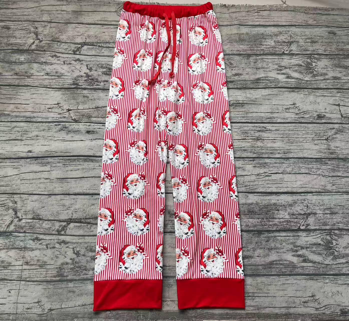 P0646  Adult male Santa Claus red striped trousers